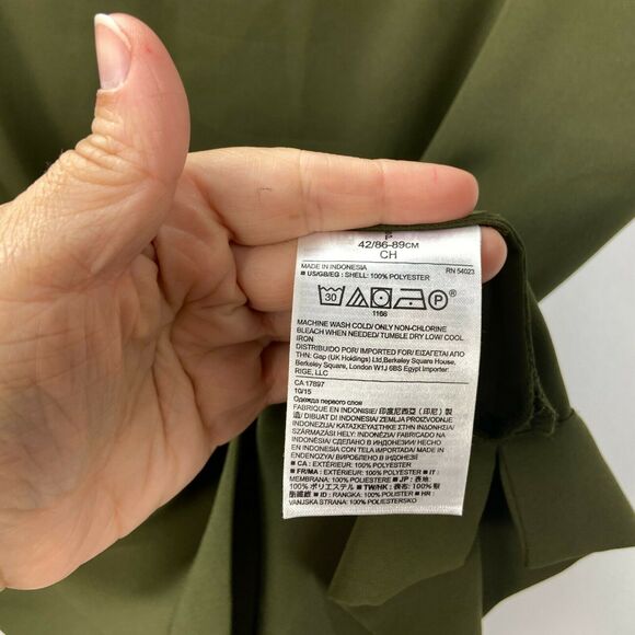 Banana Republic Small Womens Army Green Ruffle Blouse Top - Picture 5 of 7